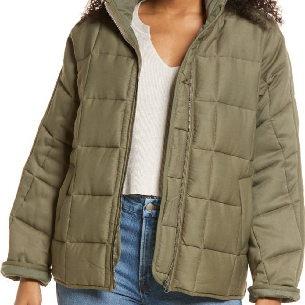 Thread & Supply Ladies Size XS Olive Green Quilted Jacket